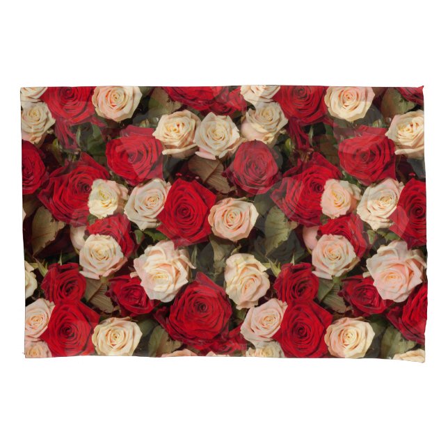 Roses, seamless, elegant background tile pillowcase (Front)
