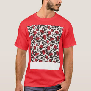 Roses Seamless Pattern Pretty Floral Flower Bud Th T-Shirt