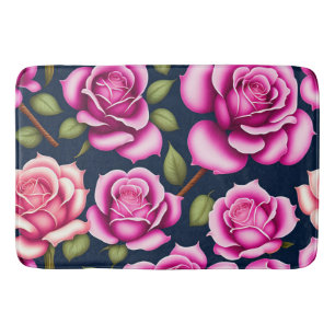 Roses Seamless Pattern Valentines Day Bath Mat