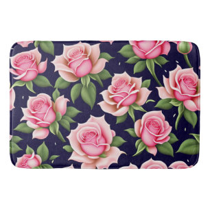 Roses Seamless Pattern Valentines Day Bath Mat
