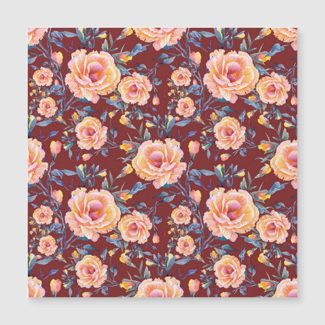 Roses, seamless, red background pattern (Front)