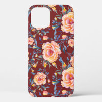Roses, seamless, red background pattern