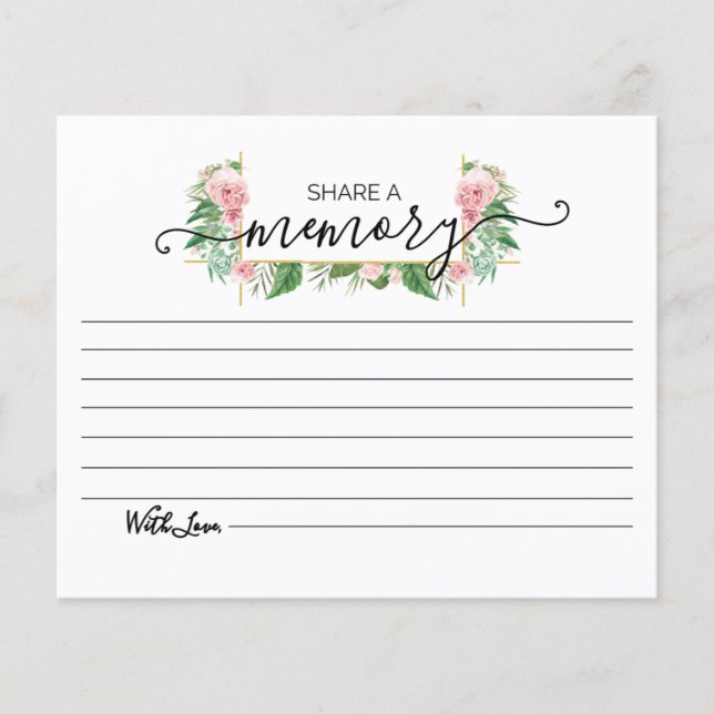 Roses Share a Memory Non-Editable Printable Card  (Front)