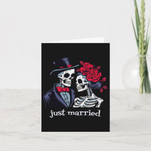 Roses Skeleton Bride And Groom Skeleton Halloween Card