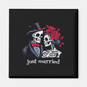 Roses Skeleton Bride And Groom Skeleton Halloween  Magnet