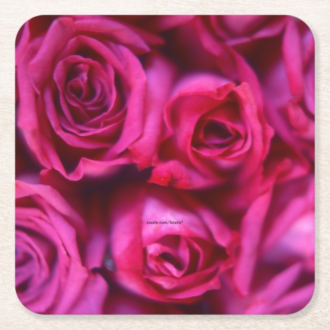 Roses Square Paper Coaster (Front)