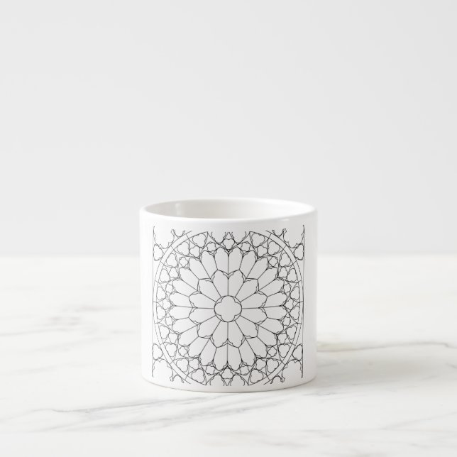 Roses Stained Glass Espresso Cup (Front)