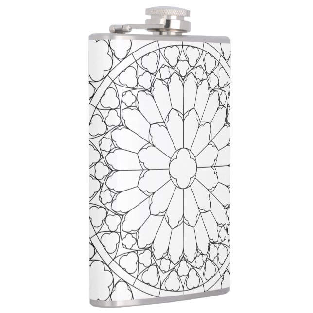 Roses Stained Glass Hip Flask (Right)