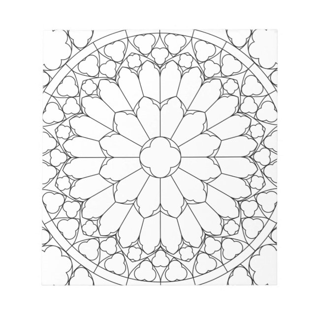 Roses Stained Glass Notepad (Front)
