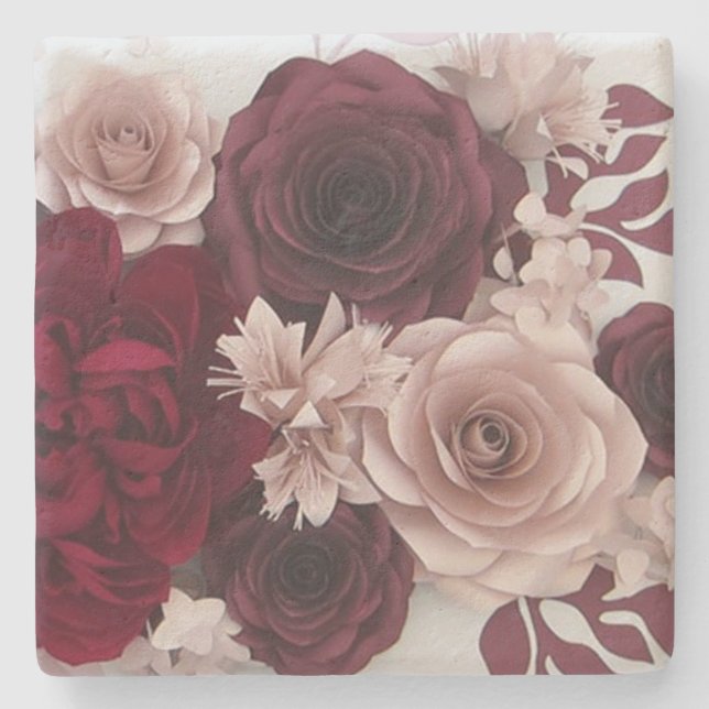 Roses Stone Coaster (Front)