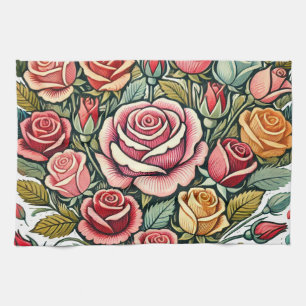 Roses                                              tea towel