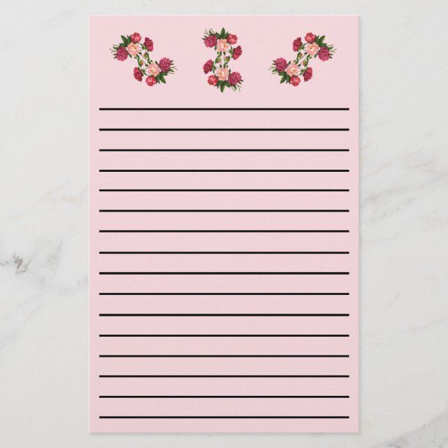 Roses Thick Line Stationery (Front)