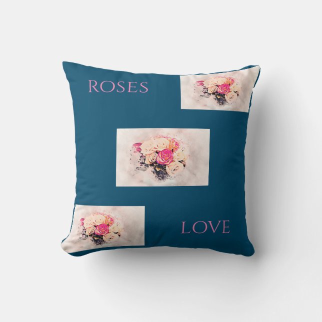 Roses throw pillow. cushion (Front)