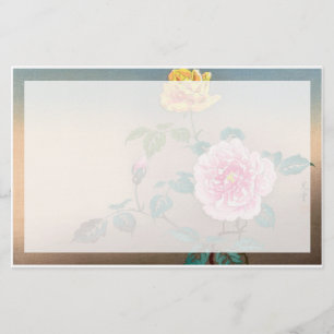 Roses Tsuchiya Koitsu japanese flowers painting Stationery