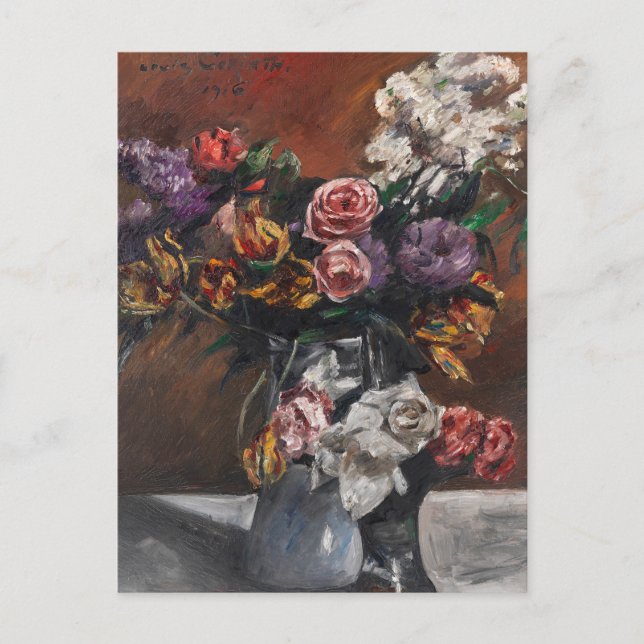 Roses, Tulips, and Lilacs | Lovis Corinth Postcard (Front)