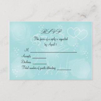 Roses Turquoise RSVP Card