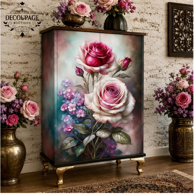 Roses Twilight Garden Decoupage Tissue Paper (Roses Twilight Garden Decoupage Tissue Paper)