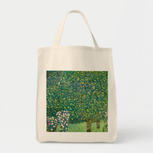 Roses Under the Trees Gustav Klimt Wall Art Print Tote Bag