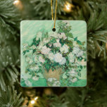 Roses | Vincent van Gogh Ceramic Ornament<br><div class="desc">Roses (1890) by Dutch post-impressionist artist Vincent Van Gogh. Original work is an oil on canvas painting depicting a still life of white roses against a light green background. 

Use the design tools to add custom text or personalise the image.</div>