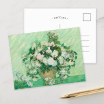 Roses | Vincent van Gogh Postcard<br><div class="desc">Roses (1890) by Dutch post-impressionist artist Vincent Van Gogh. Original work is an oil on canvas painting depicting a still life of white roses against a light green background. 

Use the design tools to add custom text or personalise the image.</div>