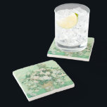 Roses | Vincent Van Gogh Stone Coaster<br><div class="desc">Roses (1890) by Dutch post-impressionist artist Vincent Van Gogh. Original work is an oil on canvas painting depicting a still life of white roses against a light green background. 

Use the design tools to add custom text or personalise the image.</div>