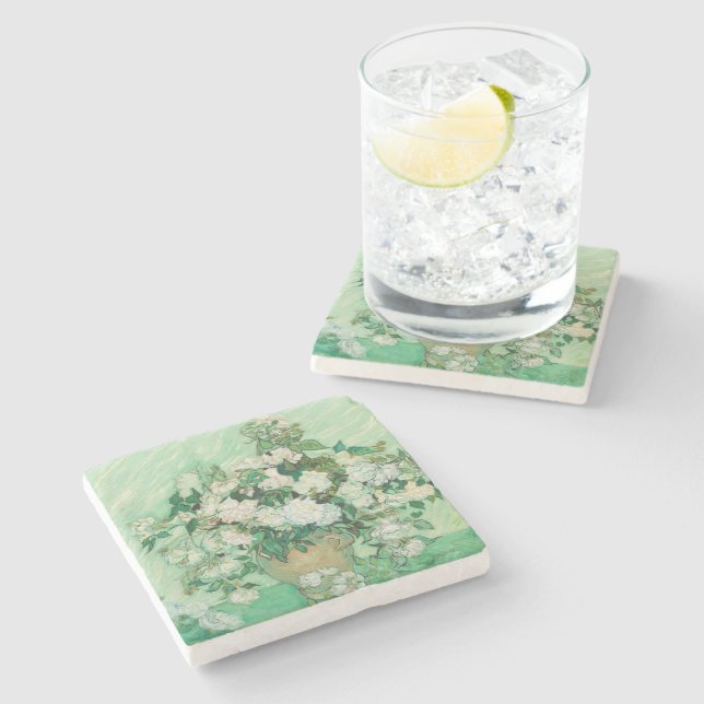 Roses | Vincent van Gogh Stone Coaster (Side)