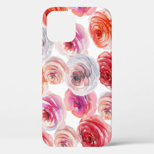 Roses Watercolor: Floral Seamless Pattern. iPhone 12 Case