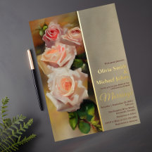 Roses Watercolor Romantic QR code Wedding Invite