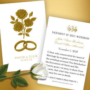 Roses & Wedding Bands Catholic Prayer Keepsake