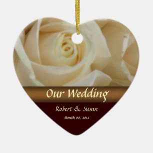 Roses Wedding Favour Keepsake Ceramic Ornament