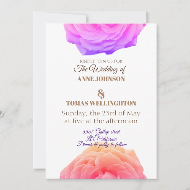 Roses Wedding Invitation (Front)