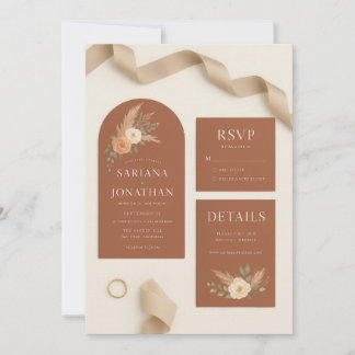 Roses Wedding Invitation Set Collection | Terracot