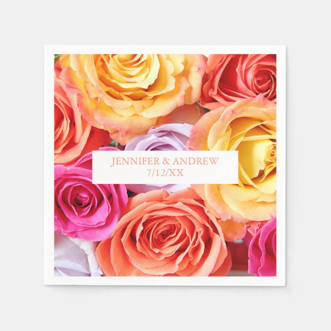 Roses  Wedding Napkin (Front)