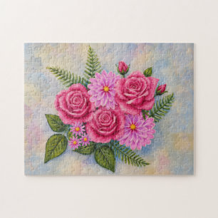 Roses with Dahlias Jigsaw Puzzle