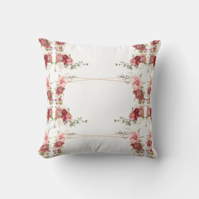 roses with gold lines cushion (Front)