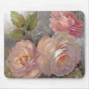 Roses with Grey Mouse Pad
