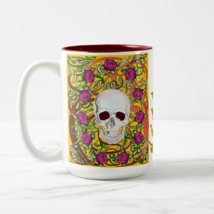 Roses with Skull Two-Tone Coffee Mug