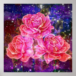 Roses with Sparkles Poster