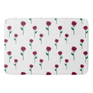 Roses with stem romantic Valentine's Day design Bath Mat