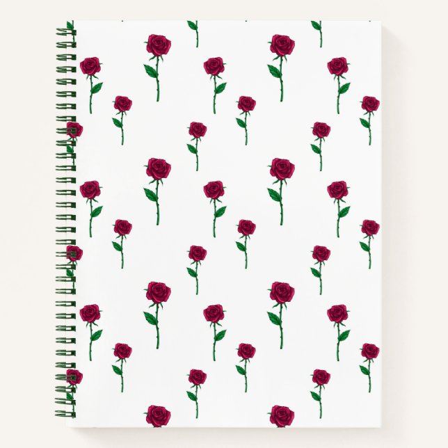 Roses with stem romantic Valentine's Day design Notebook (Front)