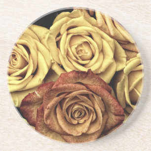 Roses yellow and red coaster