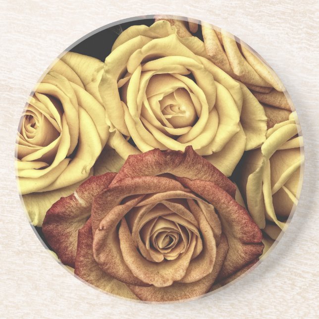 Roses yellow and red coaster (Front)