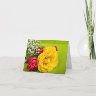 Roses yellow red flowers beautiful photo note card