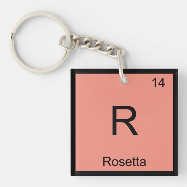 Rosetta Name Chemistry Element Periodic Table Key Ring (Front)