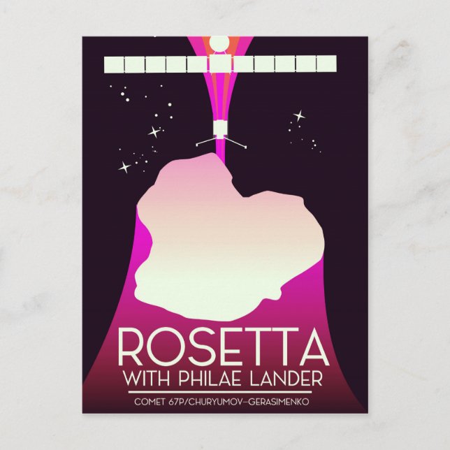 Rosetta & Philae Lander Space Art Postcard (Front)