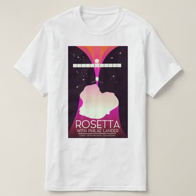 Rosetta & Philae Lander Space Art. T-Shirt (Design Front)