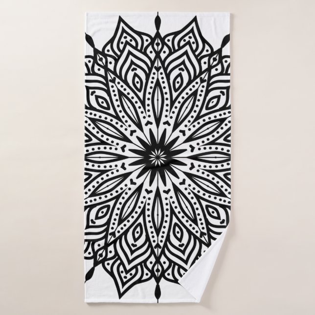 Rosette mandala ornament decor bath towel (Bath Towel)