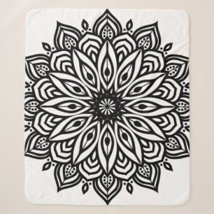 Rosette mandala ornament decor sherpa blanket