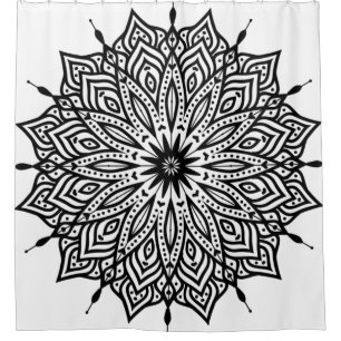 Rosette mandala ornament decor shower curtain