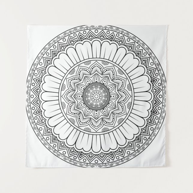 Rosette mandala ornament wallpaper tapestry (Front)